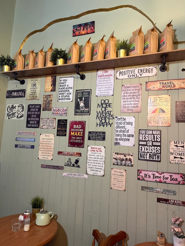 Toastea quote wall and tea room details